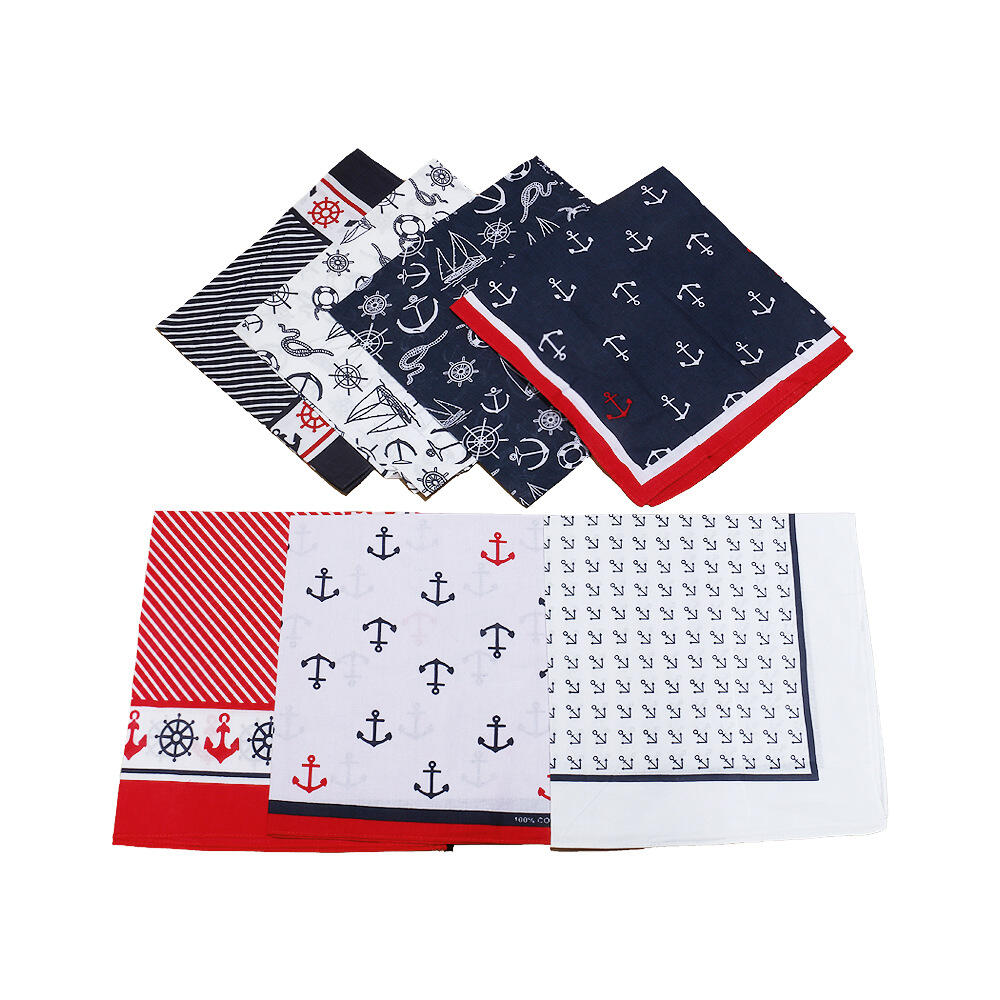 Nautical style Cotton Square Bandana With Factory