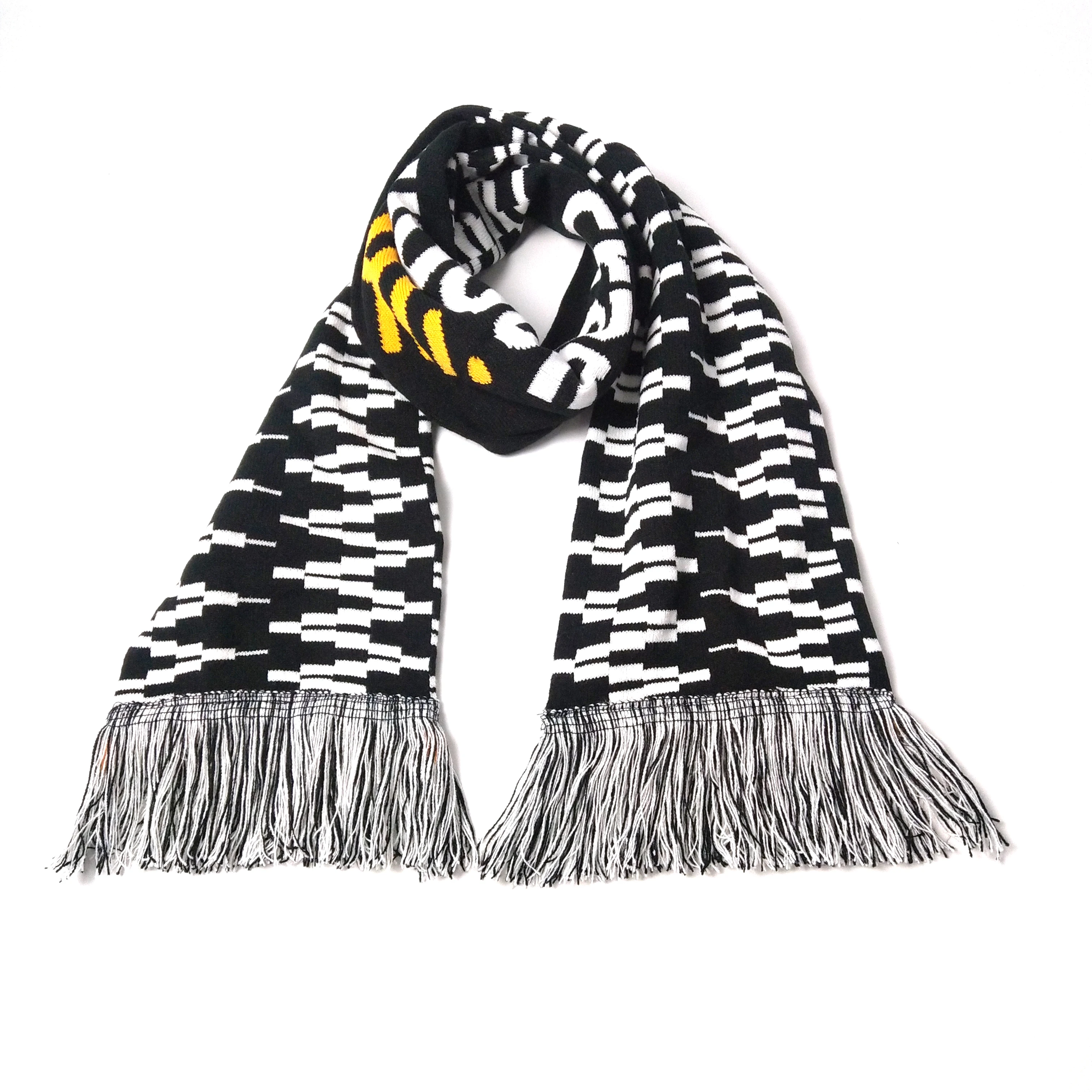 Custom Logo Jacquard Knitted Scarf For Wholesale