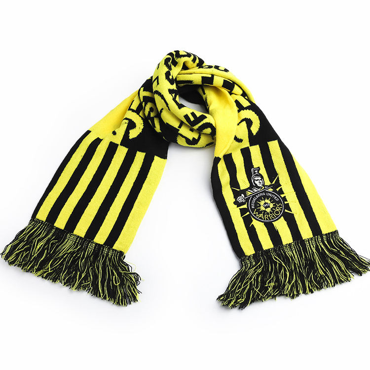 Acrylic Jacquard Custom Knitted Scarf For Football