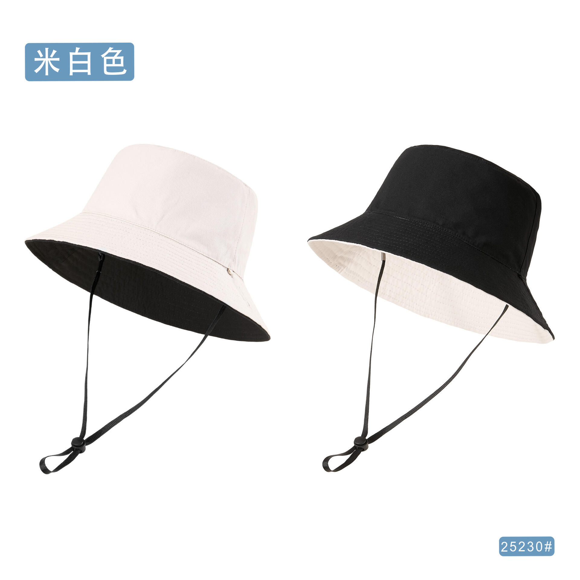 Cotton Bucket Hat with Windproof rope