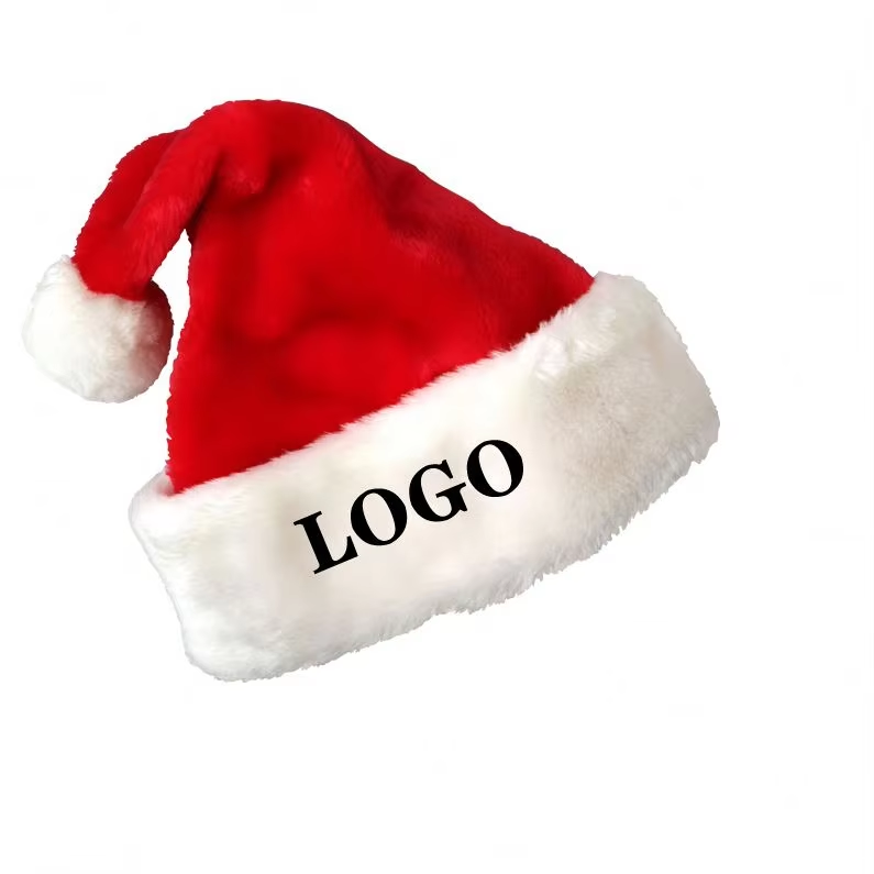 Short Plush Colorful Christmas Hats for Christmas Use