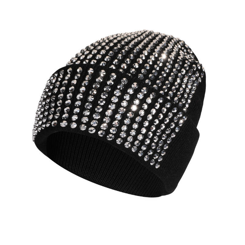 Women Rhinestone Beanie Hat With Factory