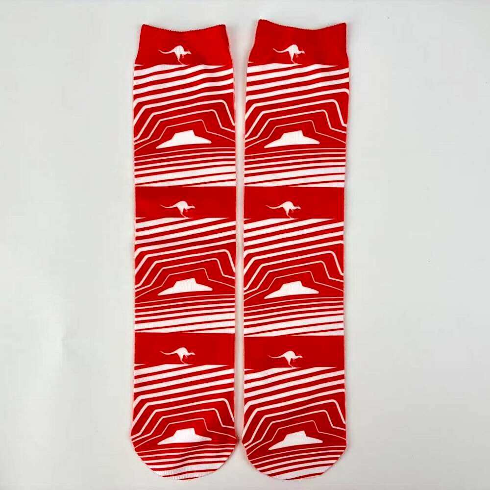 Red Flat Sublimation Socks for Normal Use