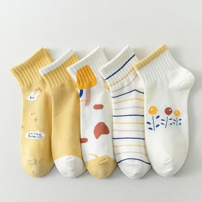 Unisex Ankle High Cotton Sock with Jacquard Logo
