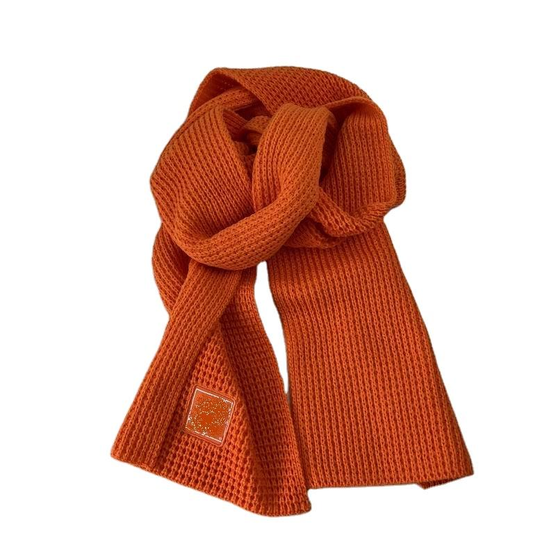 Waffle Acrylic Knitted Scarf For Winter