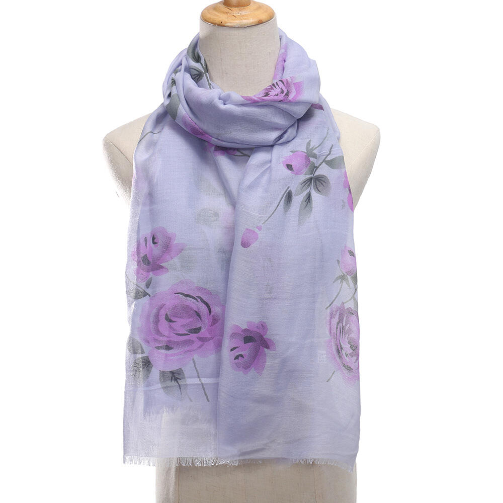Polyester Printing Flower Beach Scarf For Decoration