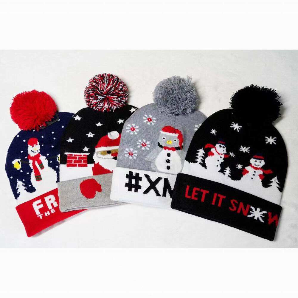 LED Knitted Acrylic Christmas Beanie for Winter 