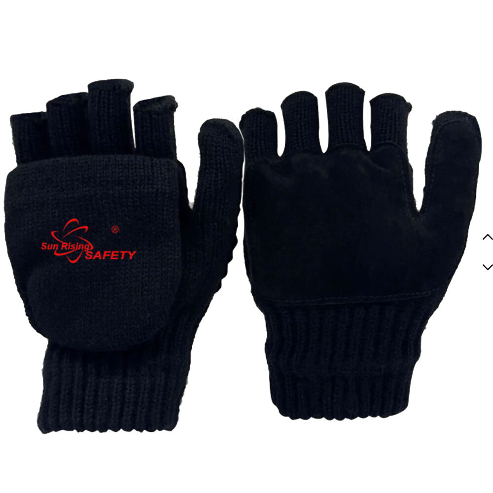 Embroidered Knitted Flip Gloves For Sale