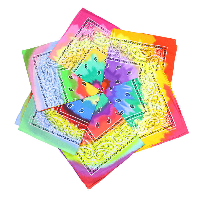 Tie Dye Cotton Square Bandana With Factory