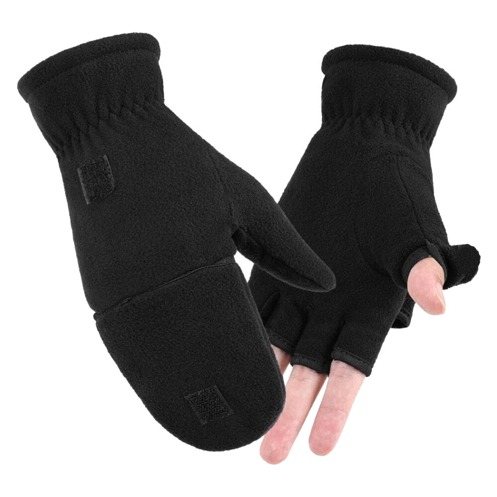 Fleece Colorful Fingerless Gloves For Outdoor