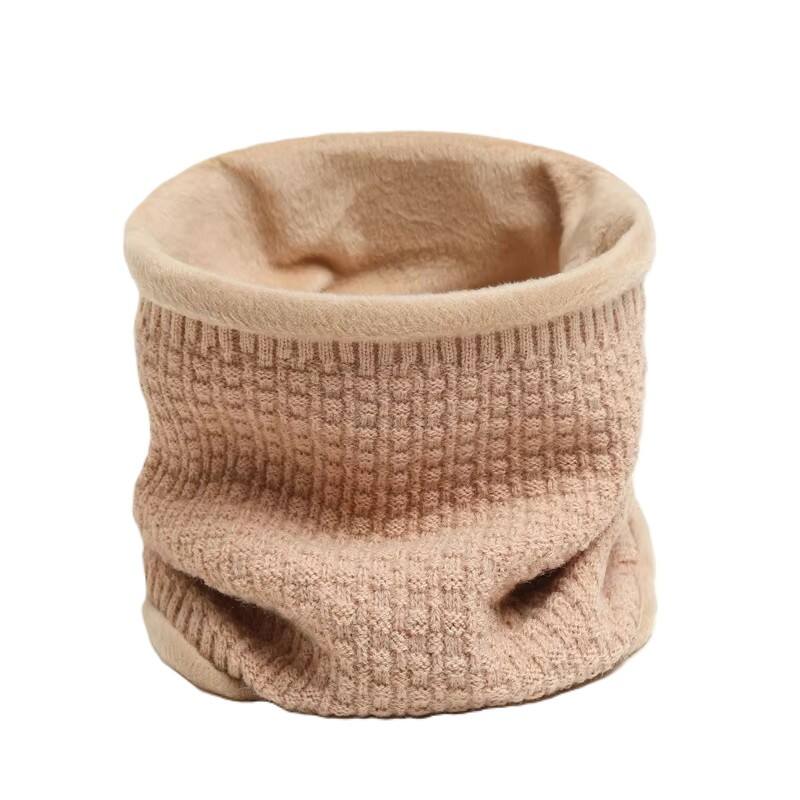 Cable Solid Color Knitted Neck Warmer With Fleece