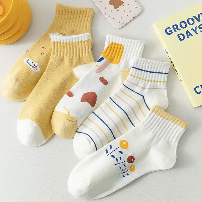 Ankle High Cotton Sock with Jacquard Logo