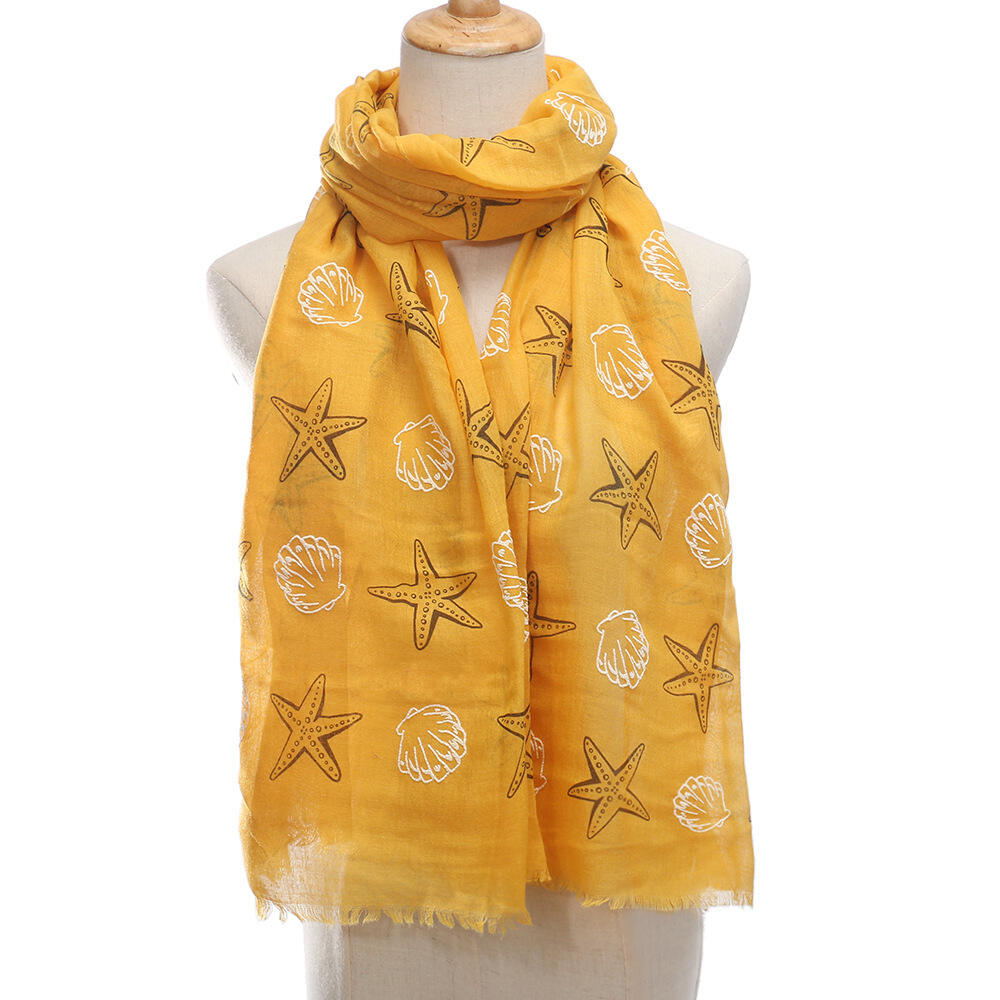 Custom Printed Starfish Beach Scarf For Promotion