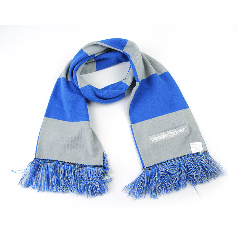 Bufanda de punto de acrílico con logo personalizado para promoción