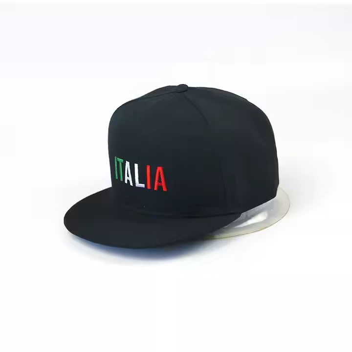 2025 New Arrival Cotton 6 Panels Flat Snap Back Cap Hat for Sports Activities