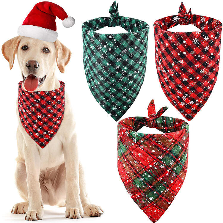 Triangle Custom Pattern Dog Bandana For Christmas