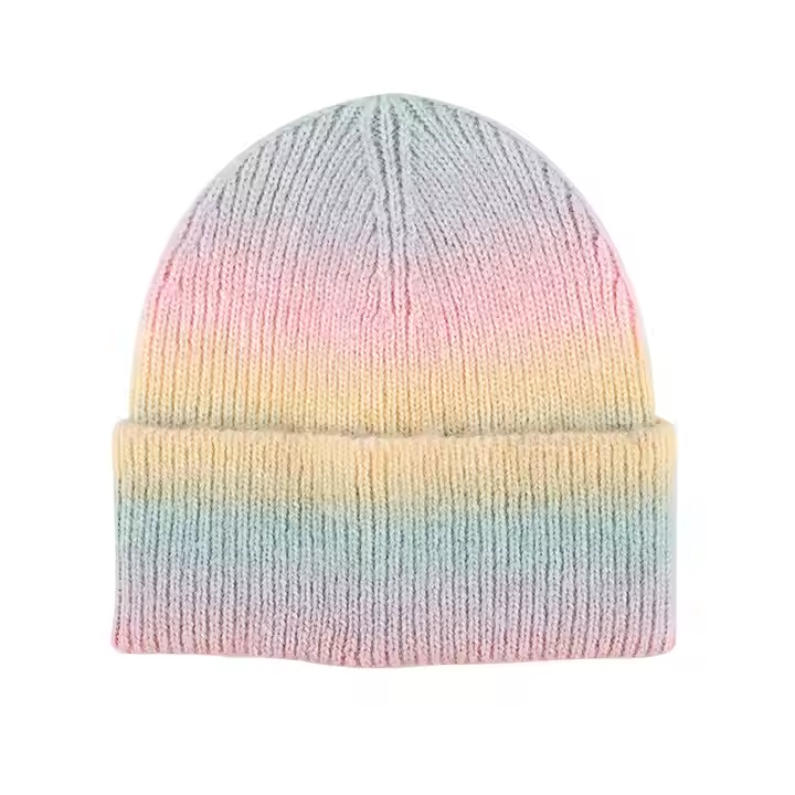 2025 New Arrival Custom Knitted Jacquard Tie Dye Acrylic Beanie