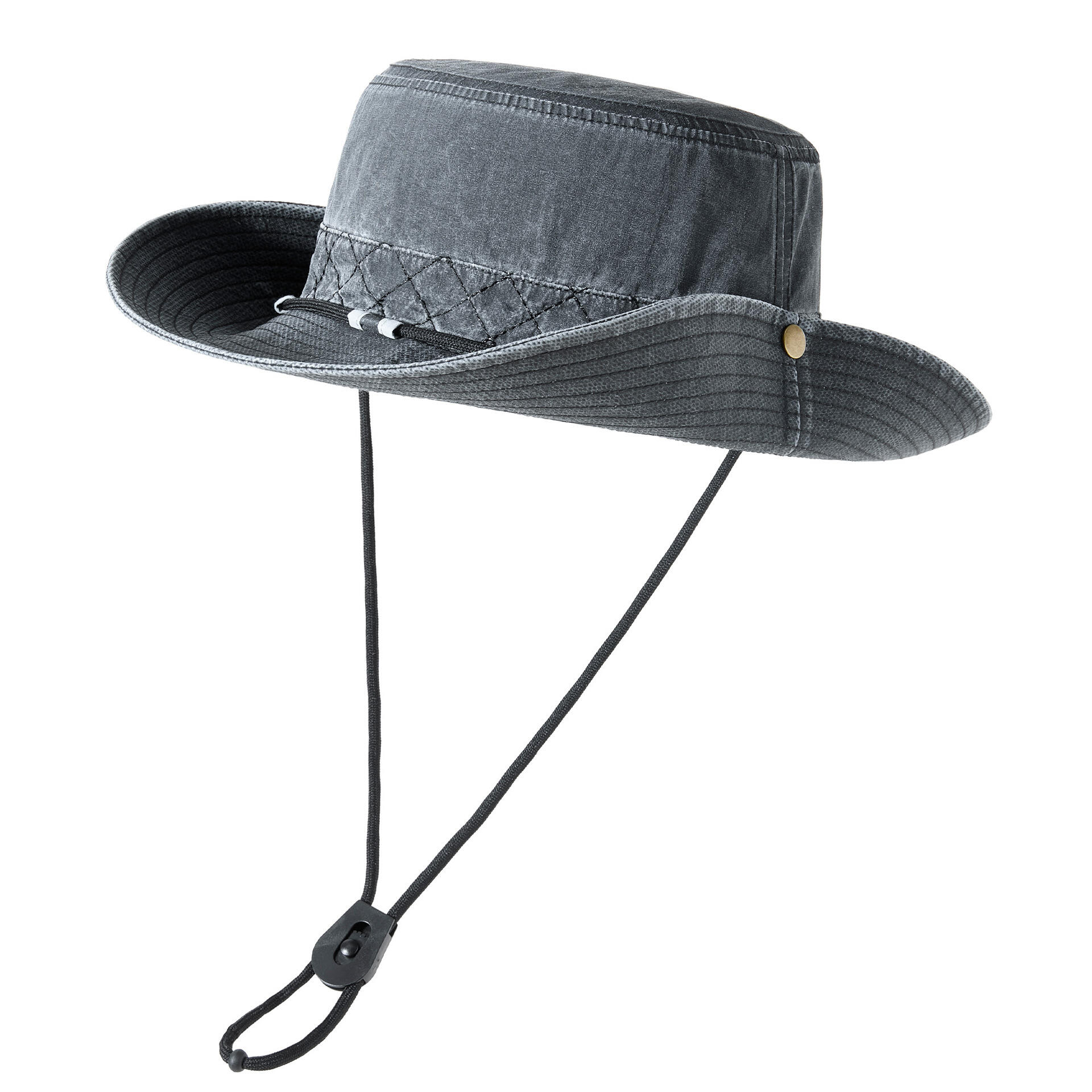 Western-style Bucket Hat with Windproof Ropes
