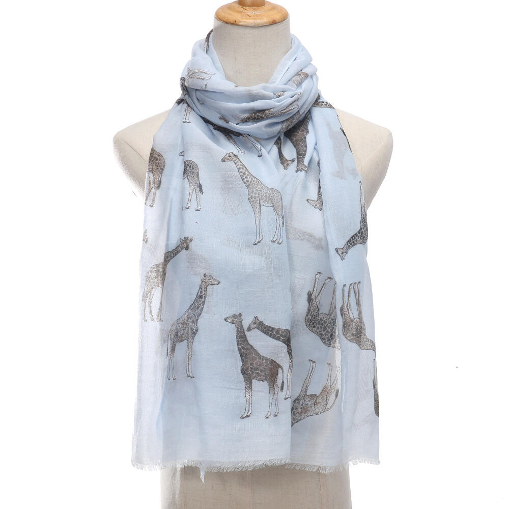 Polyester Printed Giraffe Beach Scarf For Traveling