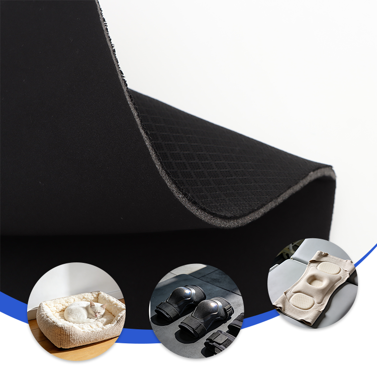 Nine-hole Sandwich Mesh Laminated Foam with Knitted Fabric for  Chair Seat Shoe Materials and Sports Protection