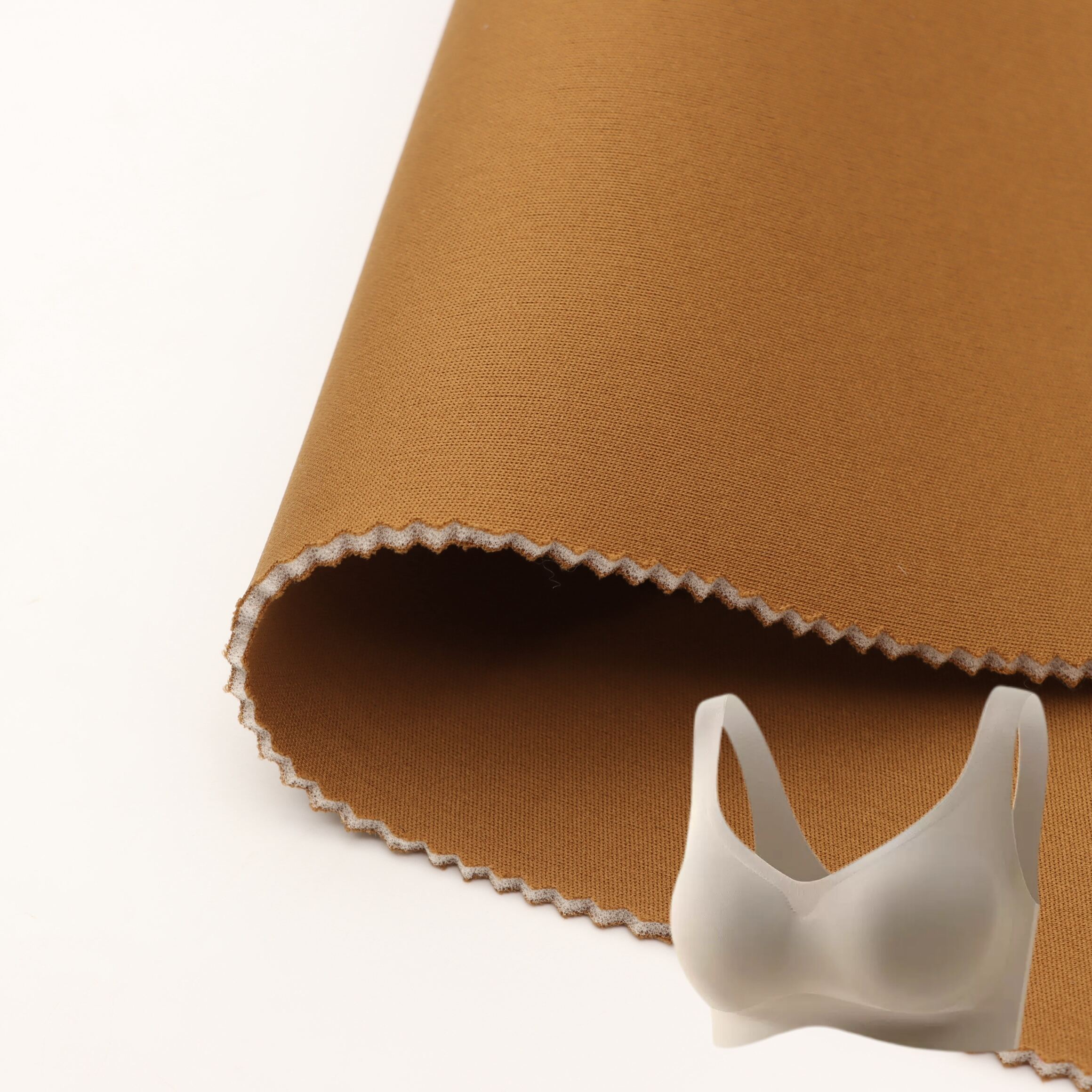 Factory Price Polyester Knitted Fabric Laminated Foam fabric double-Sided Customizable suitable for Bra Cup & Lingerie Padding Eco-friendly and Skin friendly