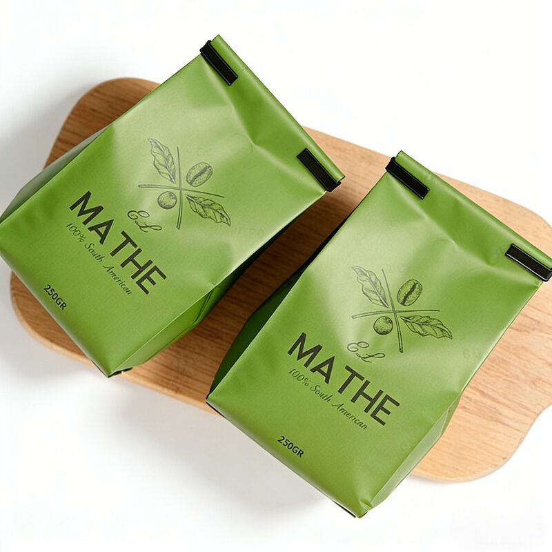Custom Matte Four-Side Seal Coffee Pouch with Tin Tie Packaging Bag