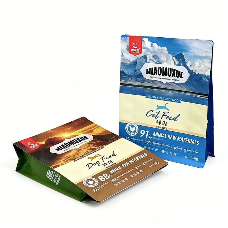 Food Grade Square Bottom Bag Pet Food Packaging Resealable Zipper for Cat Dog Food