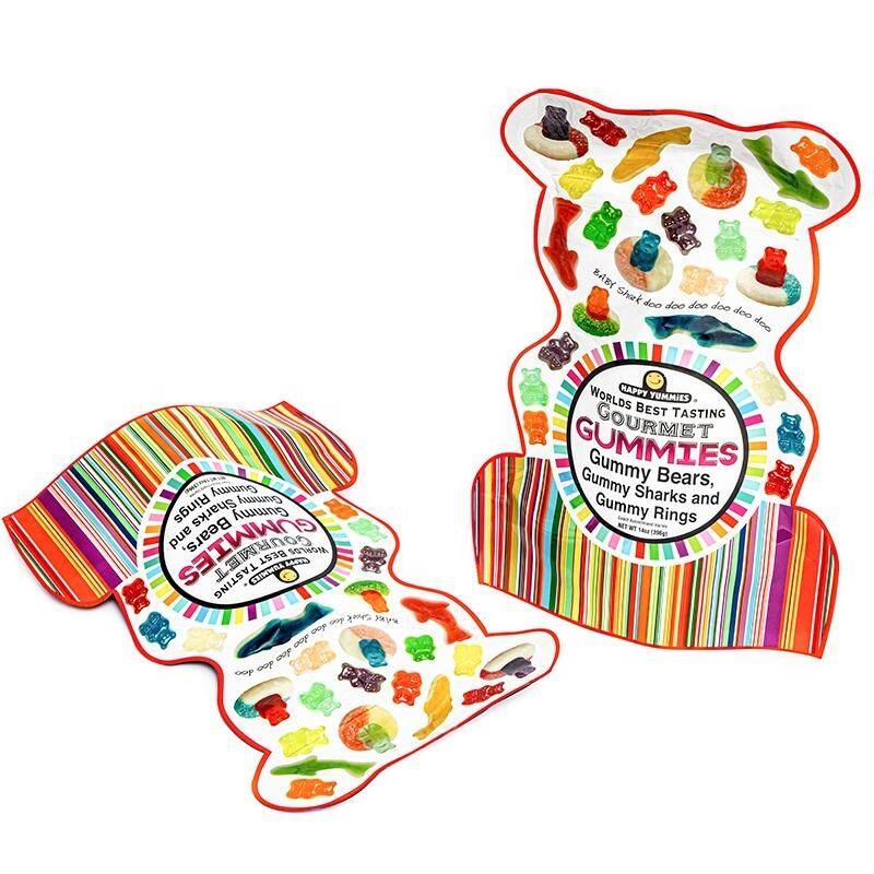 Niestandardowe, drukowane woreczki z mi?kkiego materia?u i zamkiem b?yskawicznym w nietypowym kszta?cie do cukierków, plastikowe woreczki mylarowe do s?odyczy