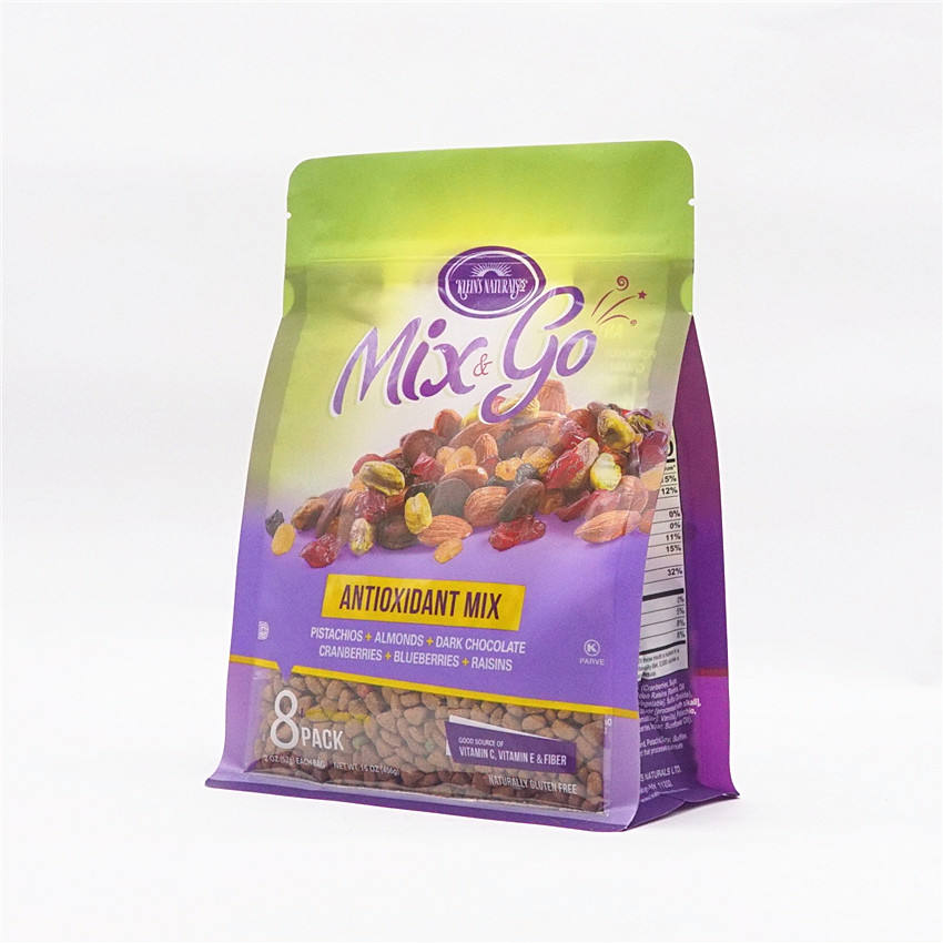 Custom Printed Flat Bottom Nuts Packing Pouch Cashew Nuts Packaging Bag