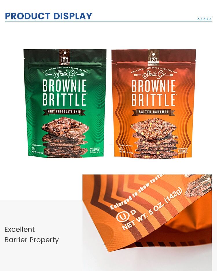 Custom Matte Eight-Side Seal Pouch for Chocolate Snacks Stand Up Pouch