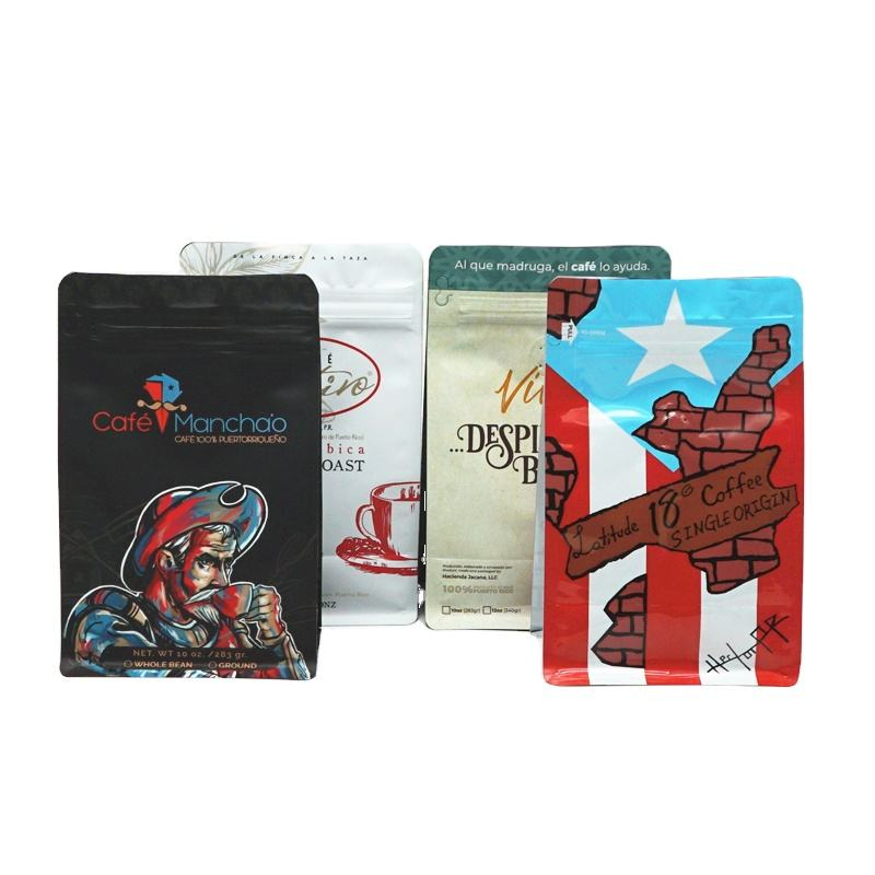 Beg Kopi Tegak dengan Katil untuk Pembungkusan Kopi dan Beg Biji Kopi