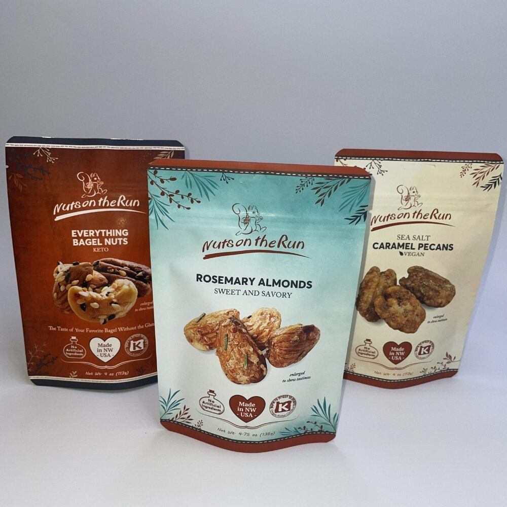 Pecans Nuts Snack Food Plastic Packaging Bags Stand up Pouch With Resealable Zipper