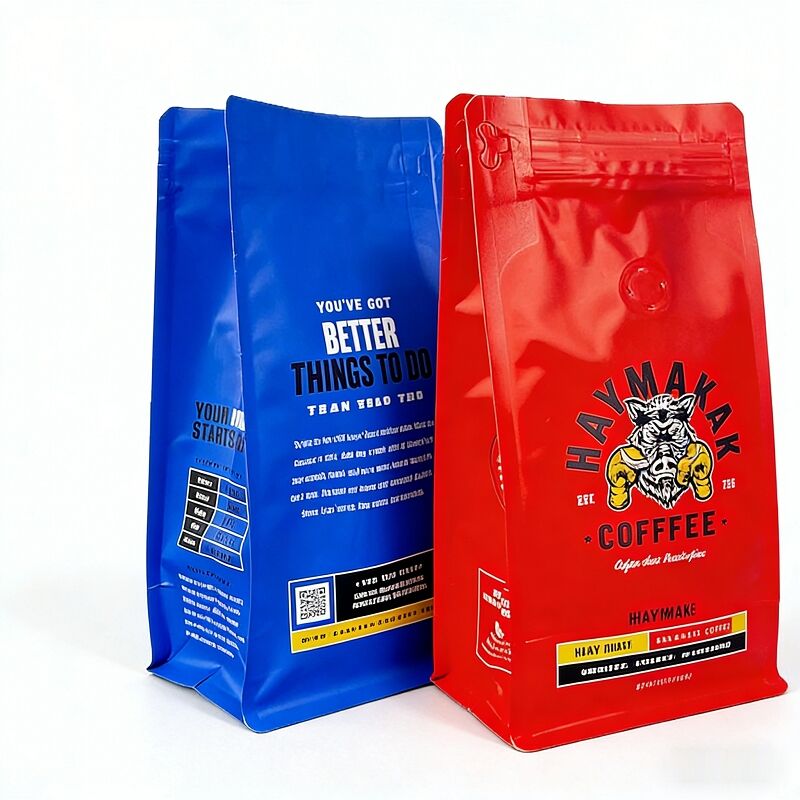 Customized logo Coffee Bag Flat Bottomed Coffee Bean Bag with Valve Tea Powder Packaging Zipper