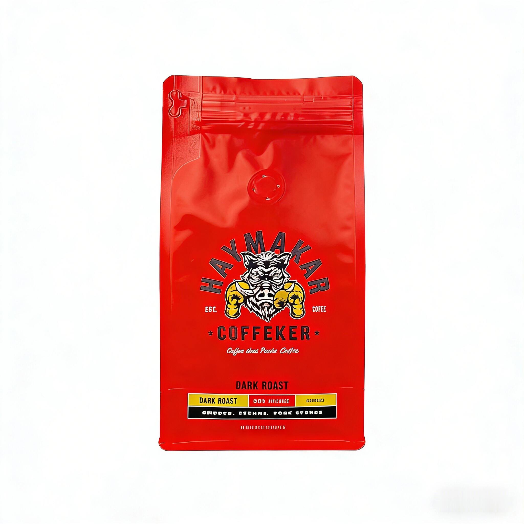 Customized logo Coffee Bag Flat Bottomed Coffee Bean Bag with Valve Tea Powder Packaging Zipper