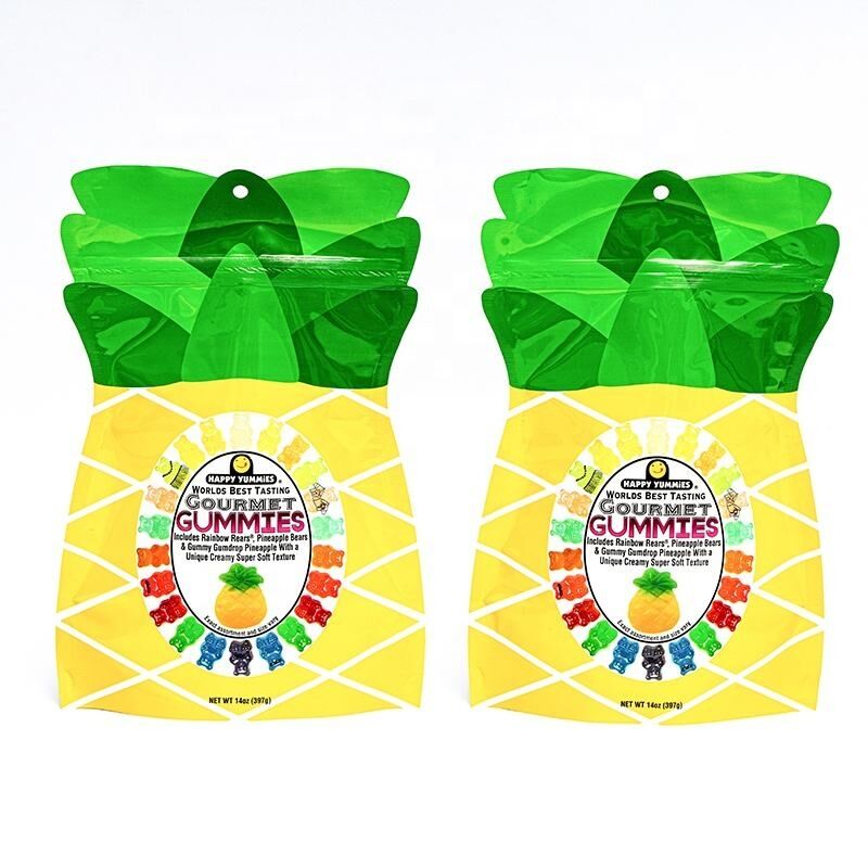 Sweet Candy Pineapple Flavor Stand up Pouch Mylar Bag with Zipper