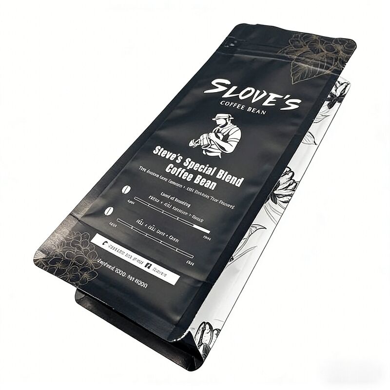 250g Recycle Flat Bottom Standing Zipper Lock Coffee Bean Packaging Bag 