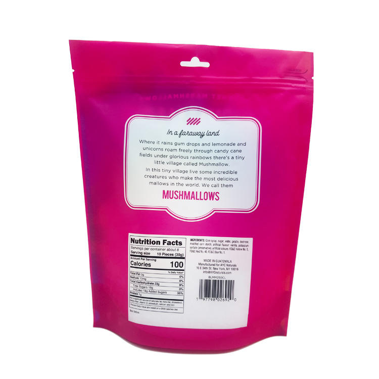 Custom Candy Stand up Pouch with Window Gravure Printing