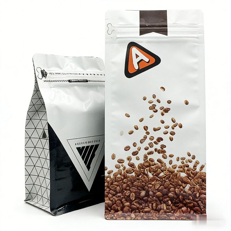  Biodegradable Kraft 250g Coffe  Packaging Zipper Flat Bottom Coffee Bean Bag Valve