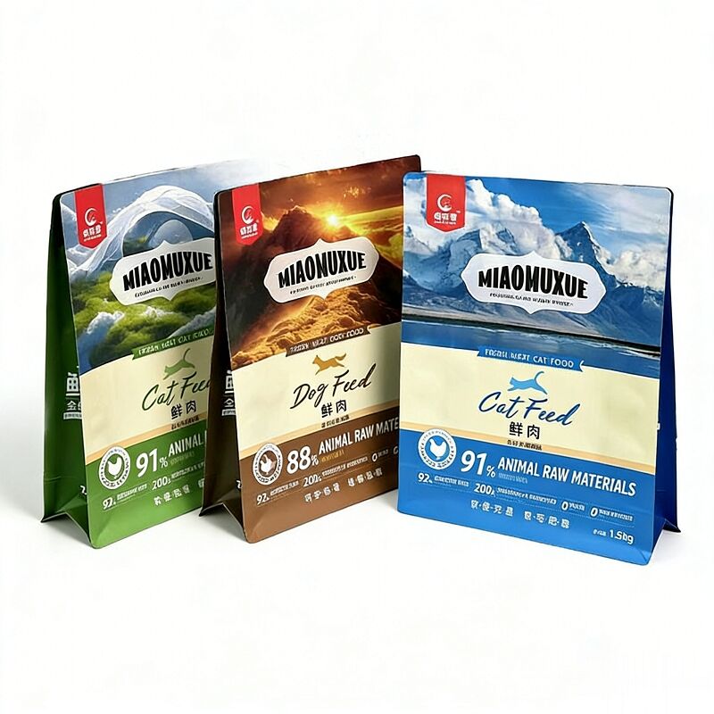 Food Grade Square Bottom Bag Pet Food Packaging Resealable Zipper for Cat Dog Food