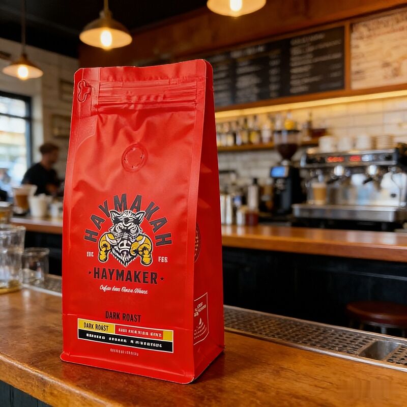 Customized logo Coffee Bag Flat Bottomed Coffee Bean Bag with Valve Tea Powder Packaging Zipper