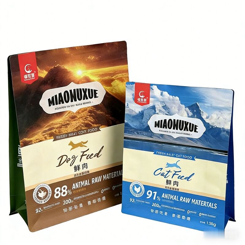 Food Grade Square Bottom Bag Pet Food Packaging Resealable Zipper for Cat Dog Food