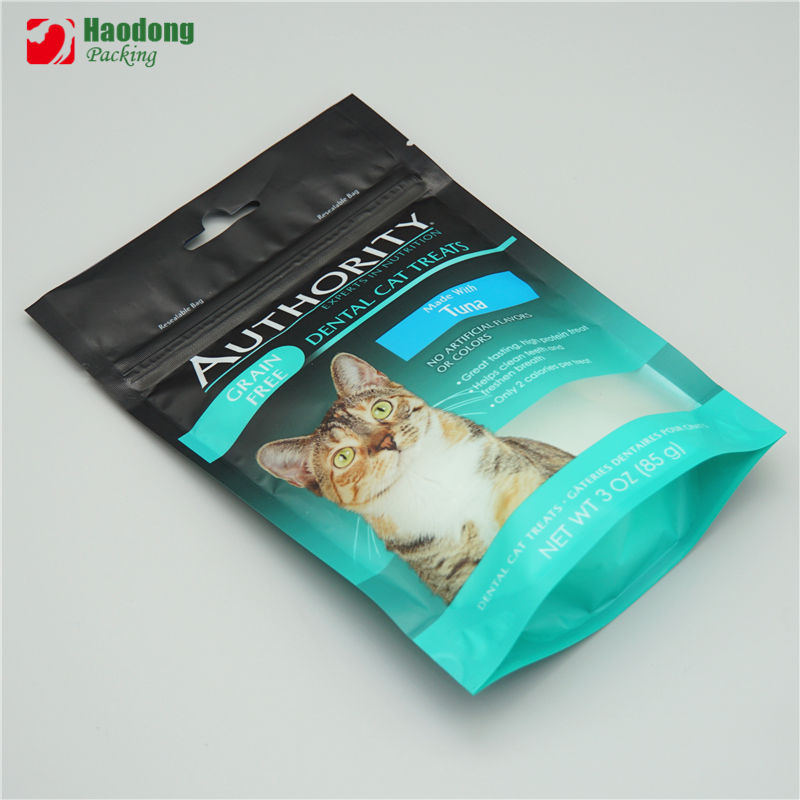 China Manufacture Cat Treat Packaging Bag for Cat Food with Resealable Zipper