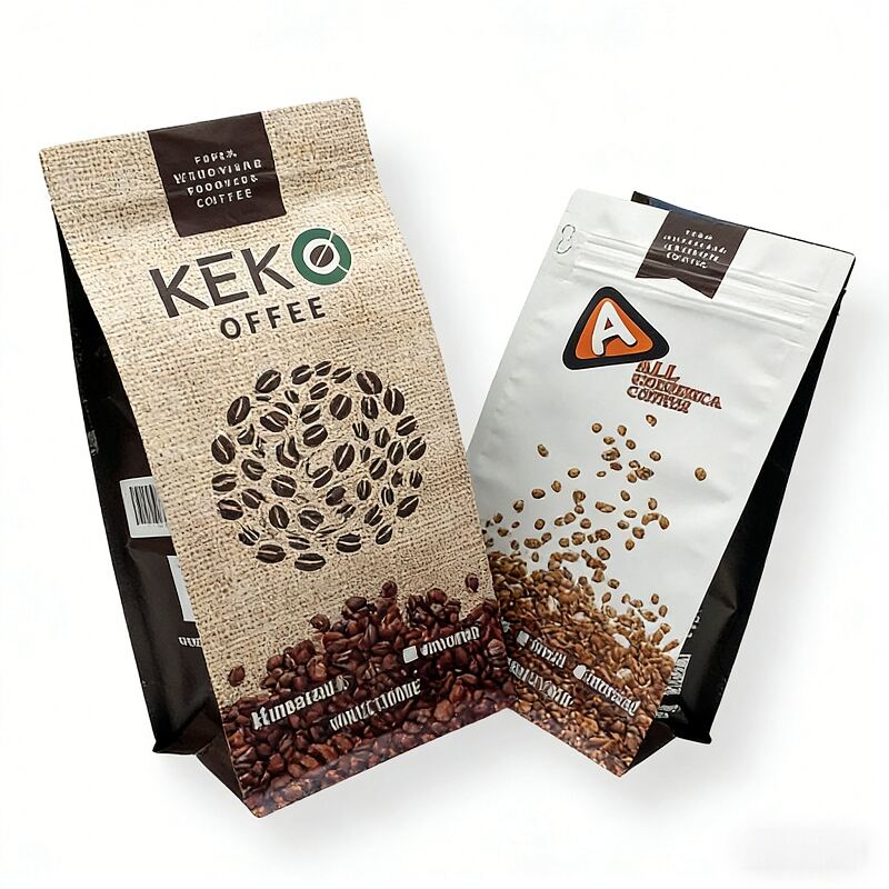  Biodegradable Kraft 250g Coffe  Packaging Zipper Flat Bottom Coffee Bean Bag Valve