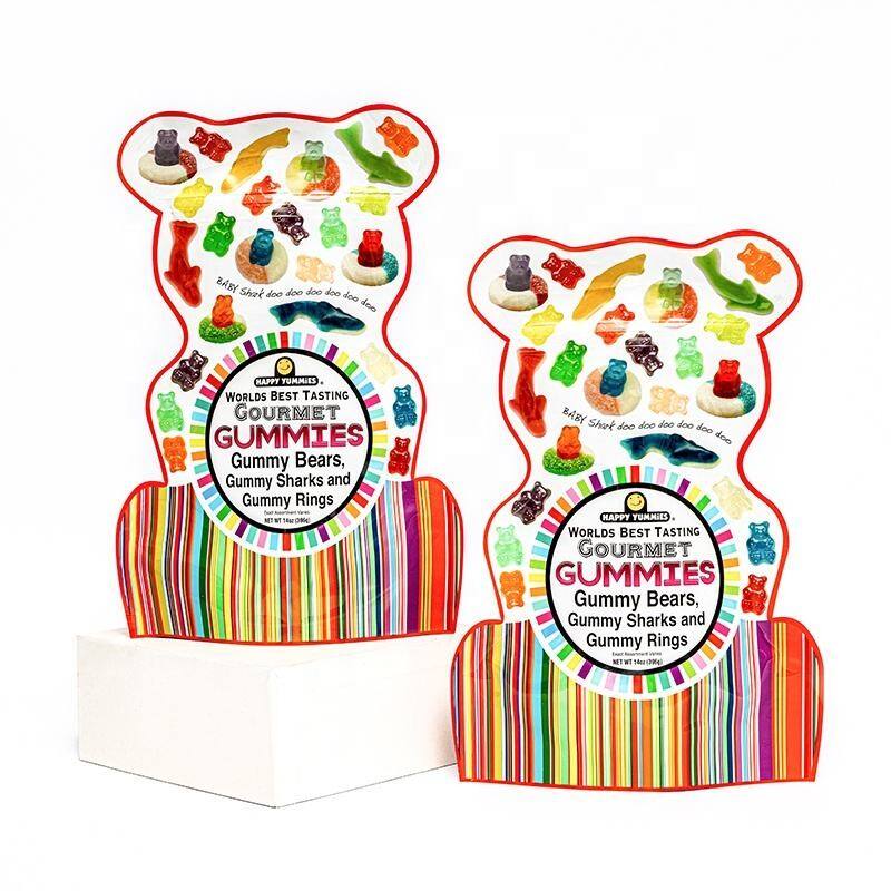 Niestandardowe, drukowane woreczki z mi?kkiego materia?u i zamkiem b?yskawicznym w nietypowym kszta?cie do cukierków, plastikowe woreczki mylarowe do s?odyczy