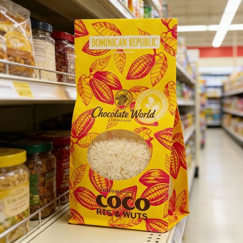 250g 500g 1kg Flat Bottom Stand up Kraft Coffee Bean Plastic Bag