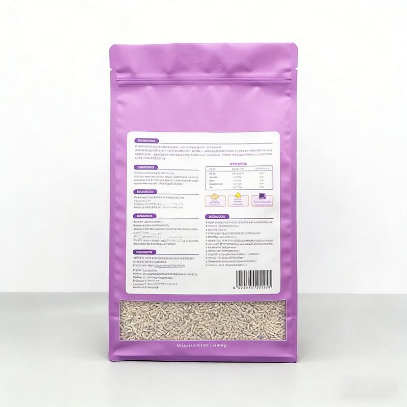 Food Grade Square Bottom Matte Flat Bottom Pouch with Window for Cat Litter