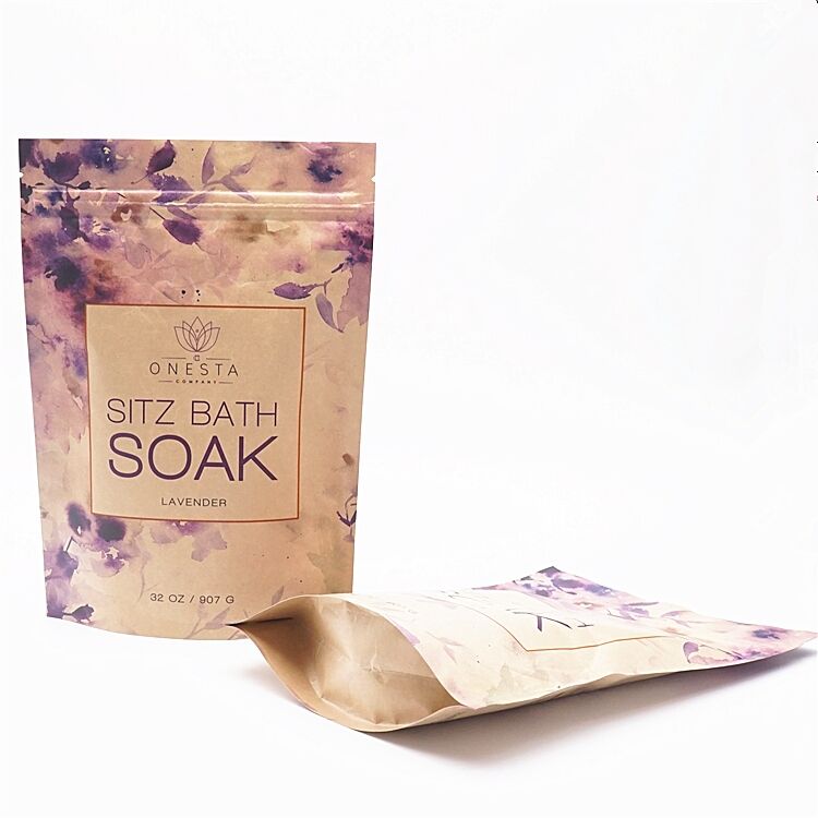  Customized Environmental Brown Kraft Paper Stand Up Pouch With Zipper 