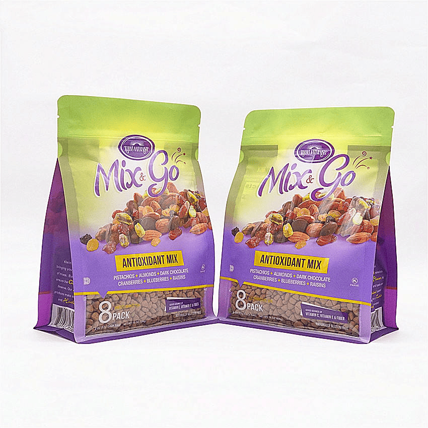 Custom Printed Flat Bottom Nuts Packing Pouch Cashew Nuts Packaging Bag