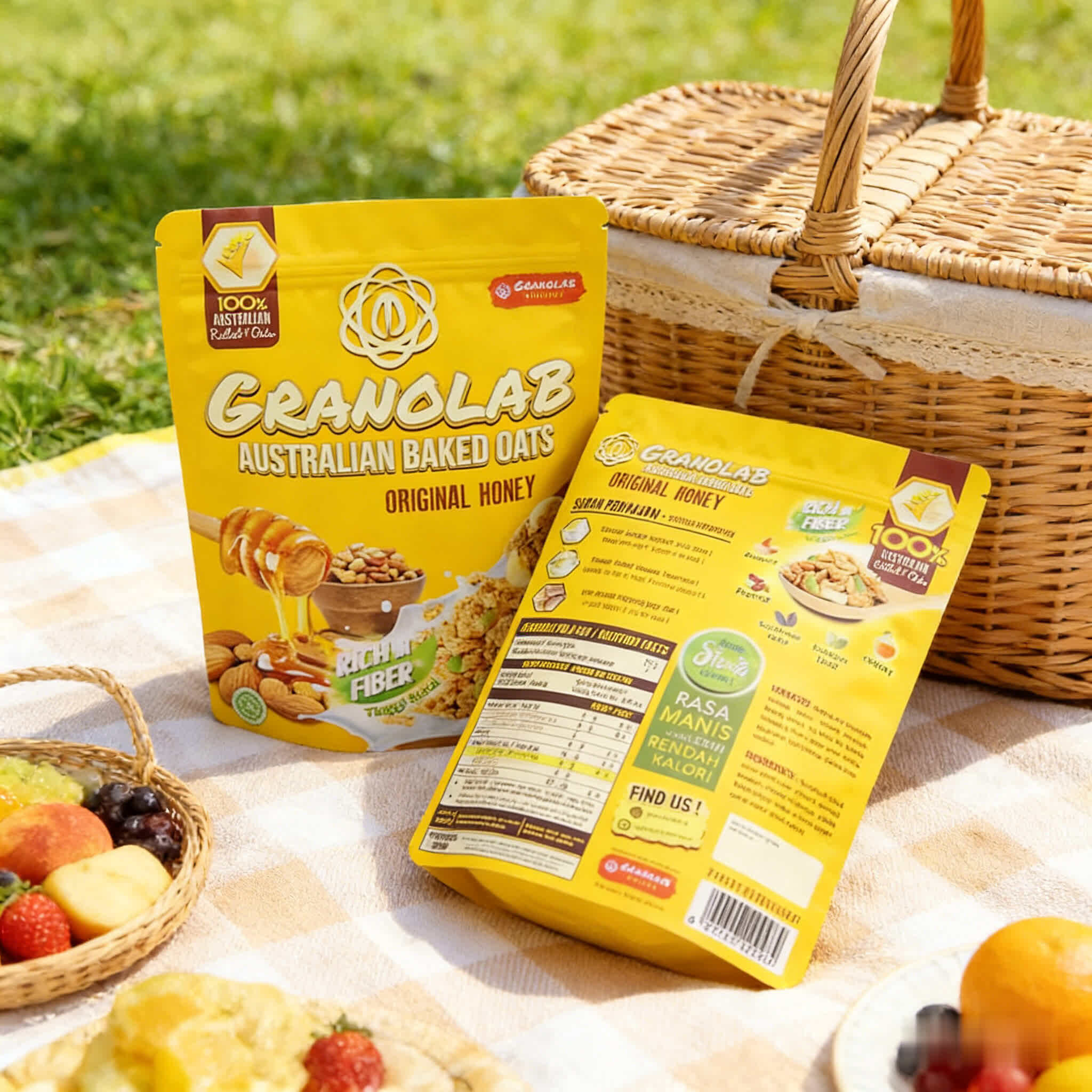 Custom PET/VMPET/PE Stand-Up Pouch for Granola & Snacks