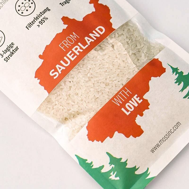 Komposztálható, lebontható, élelmiszer-min?ség? kraftpapír álló zacskó